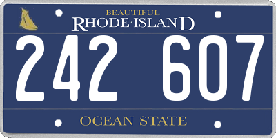 RI license plate 242607