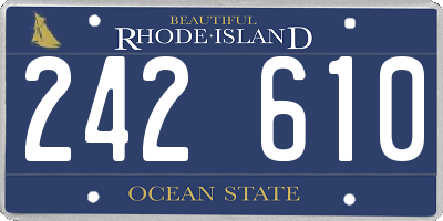 RI license plate 242610