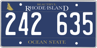 RI license plate 242635