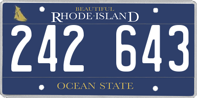 RI license plate 242643