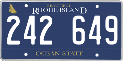 RI license plate 242649