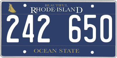 RI license plate 242650