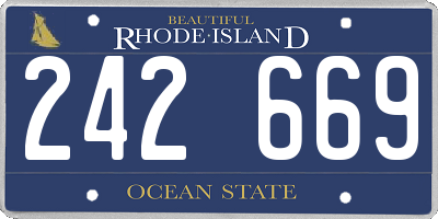 RI license plate 242669