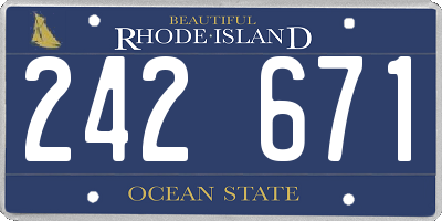 RI license plate 242671