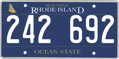 RI license plate 242692