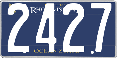 RI license plate 2427