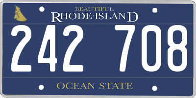 RI license plate 242708