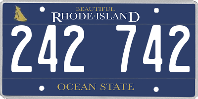 RI license plate 242742