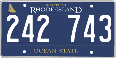 RI license plate 242743