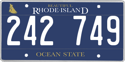 RI license plate 242749
