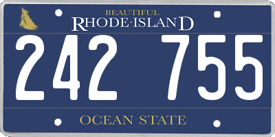RI license plate 242755