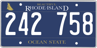 RI license plate 242758