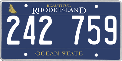 RI license plate 242759