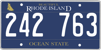 RI license plate 242763