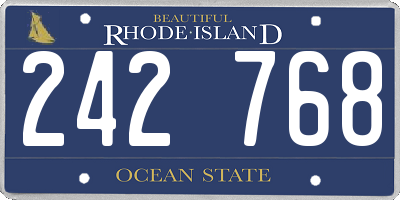 RI license plate 242768