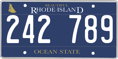 RI license plate 242789