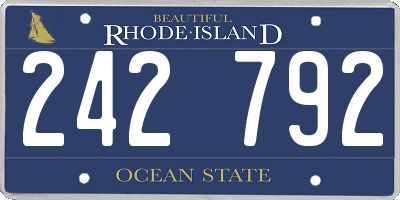 RI license plate 242792
