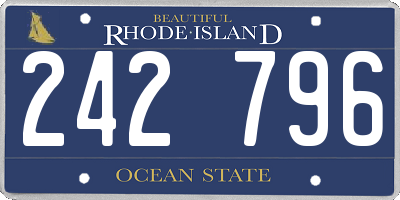RI license plate 242796