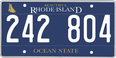 RI license plate 242804