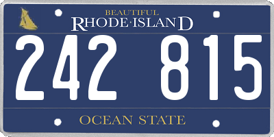 RI license plate 242815