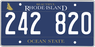 RI license plate 242820