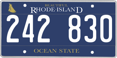 RI license plate 242830
