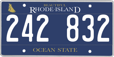 RI license plate 242832