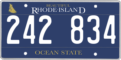 RI license plate 242834