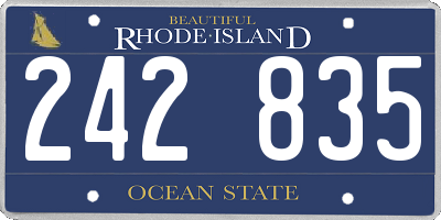 RI license plate 242835