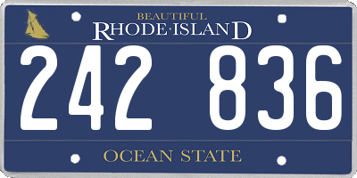 RI license plate 242836