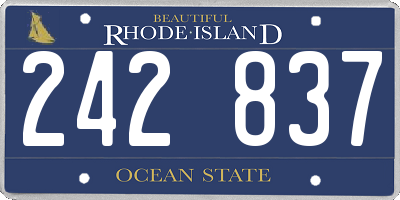 RI license plate 242837