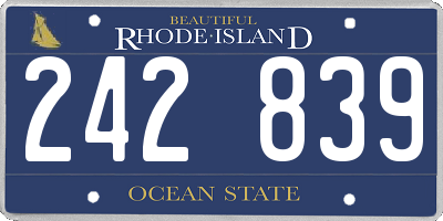 RI license plate 242839