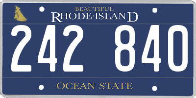 RI license plate 242840
