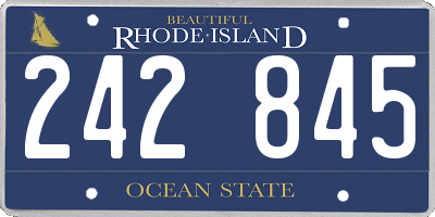 RI license plate 242845
