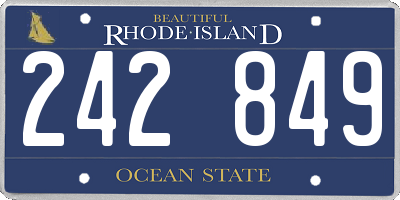 RI license plate 242849