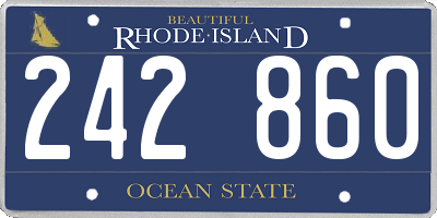 RI license plate 242860