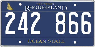 RI license plate 242866