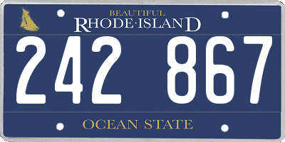 RI license plate 242867