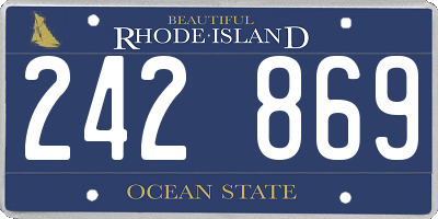 RI license plate 242869