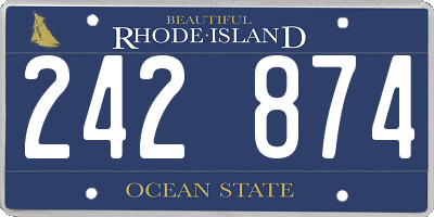 RI license plate 242874