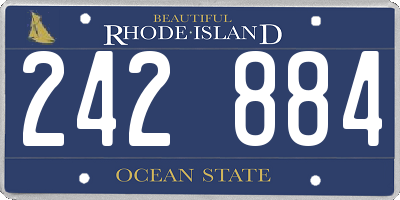 RI license plate 242884