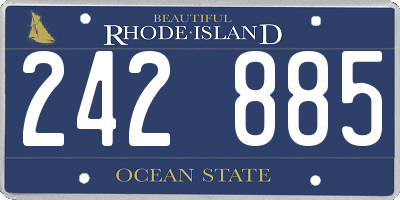 RI license plate 242885