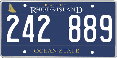 RI license plate 242889