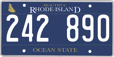 RI license plate 242890