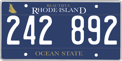 RI license plate 242892