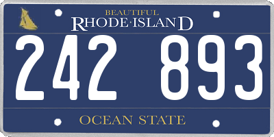 RI license plate 242893