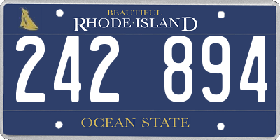 RI license plate 242894