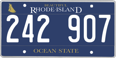 RI license plate 242907