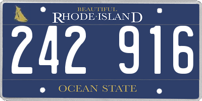 RI license plate 242916