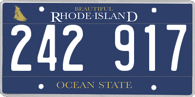 RI license plate 242917
